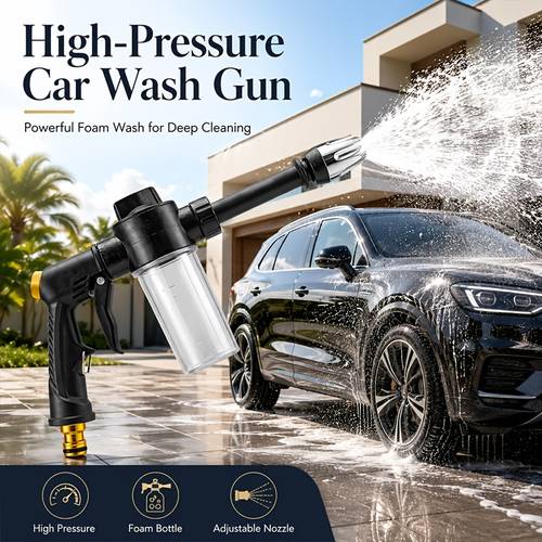 high pressure foam gun high pressure car wash foam gun with long handle adjustable nozzle for cleaning watering and inflating foam cannon and high pressure spray bottle