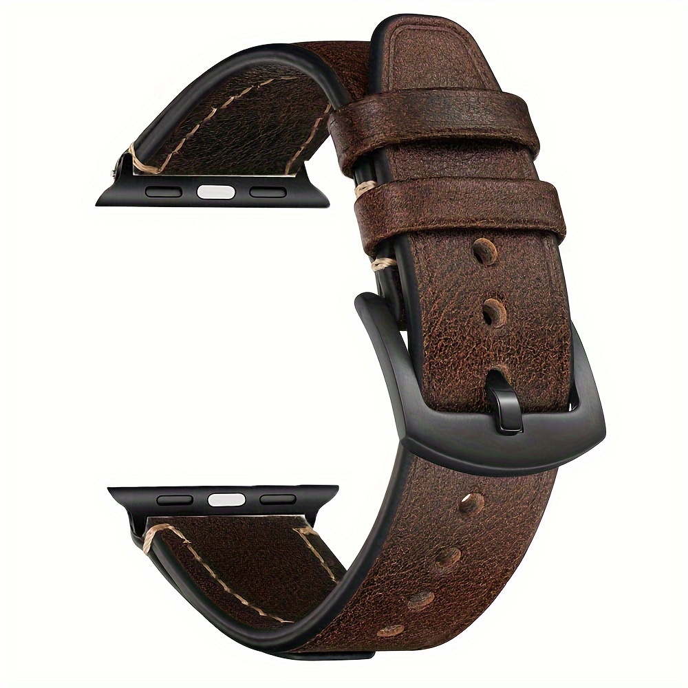 Image of High Strap, Vintage Oil Wax Italian Top Layer Cowhide For Watch Band 38mm 40mm 41mm 42mm 44mm 45mm 49mm, Genuine Leather Strap Compatible For Women Men 6 5 4 3