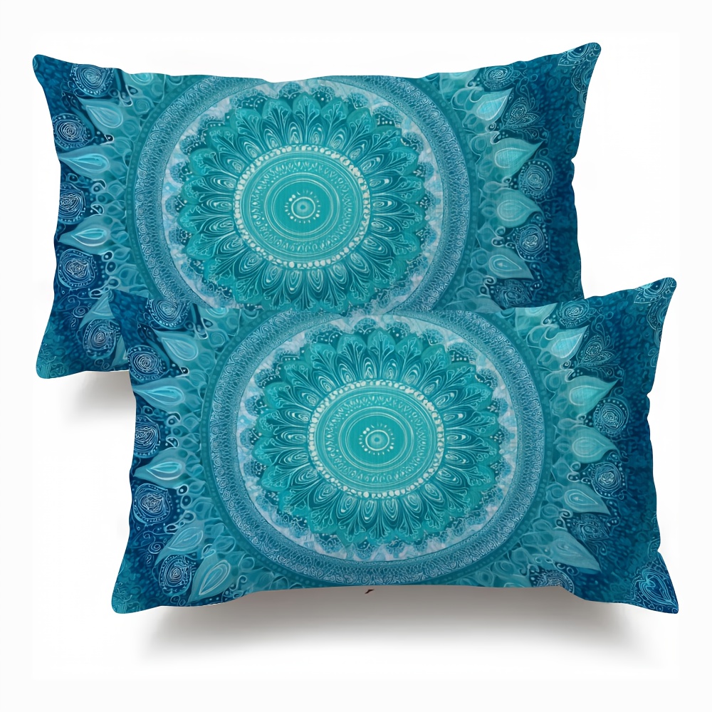 TEMU 2pcs & Teardrop Motif Throw Pillows - Super Soft Short Plush, Double-sided Bohemian Decorative Accent For Sofa Bed, 12x20 Inch (no Insert) -