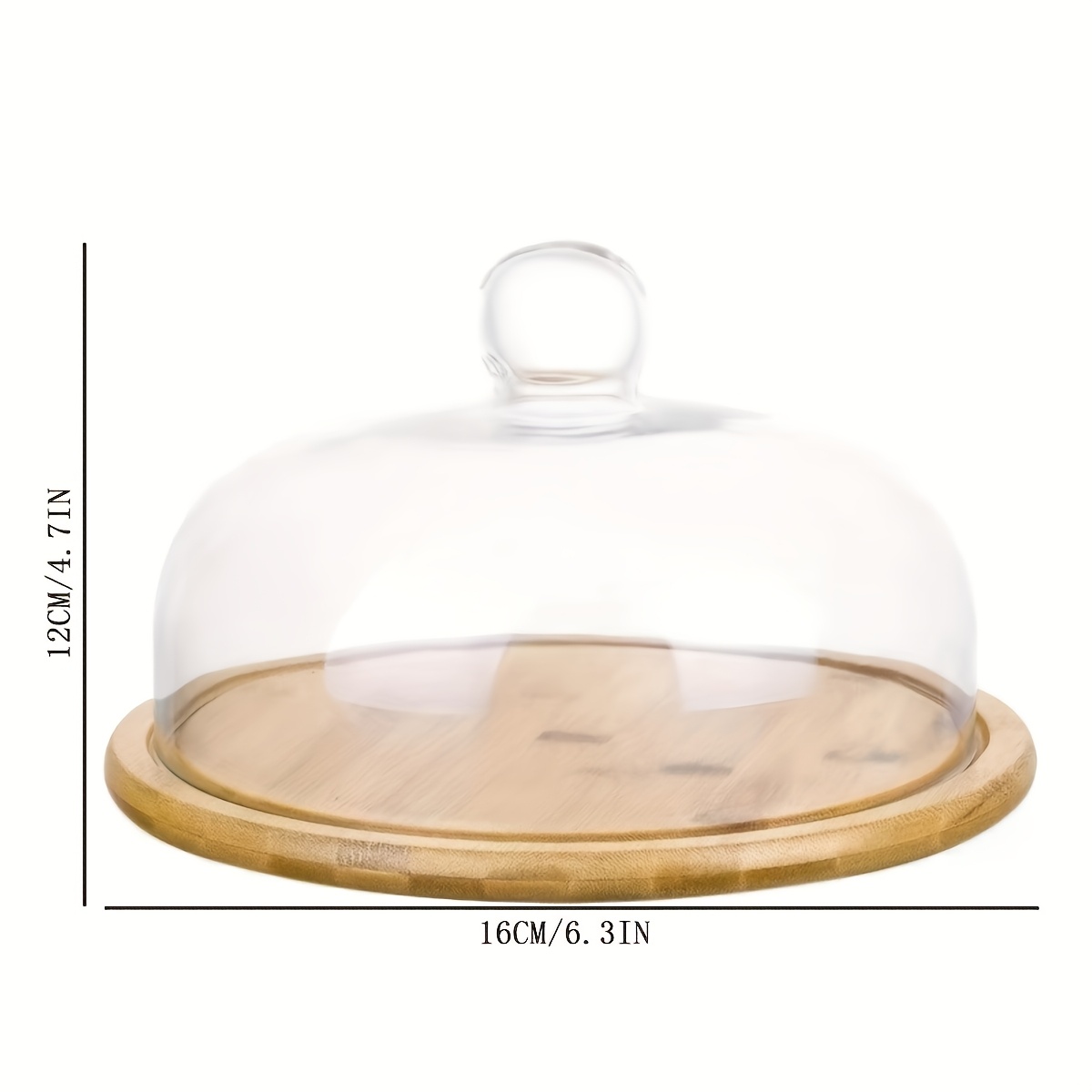 TEMU Glass Lid Bamboo Wood Cake Tray, Nut Tray, Fruit Tray, Round Tray, Japanese Dried Fruit Tray, Dessert Snack Tray, Round Tray, Tea Coffee Wooden