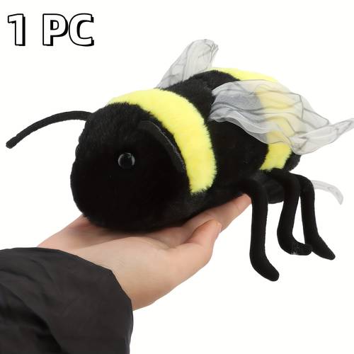 2 sizes cute bee plush toy honeybee plush toy soft furry bee stuffed animal polyester multicolor easter ideal for home decor and holiday gifts for insect plushies