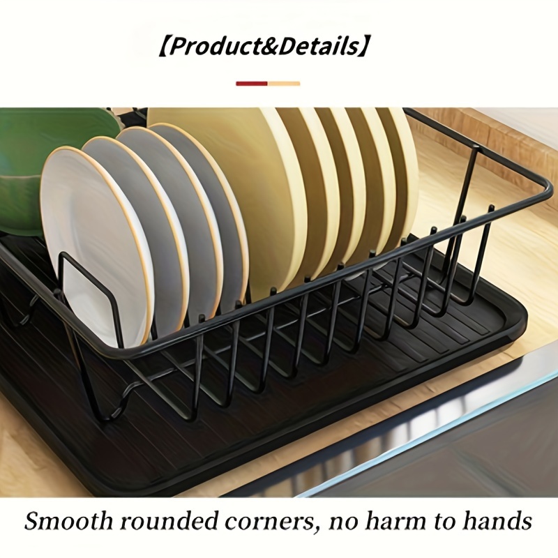 1pc metal 1 2 layer bowl dish rack space saving countertop organizer with drain basket chopsticks holder cutlery storage for   kitchen sink areas contemporary kitchenware   water drainage Product details 1