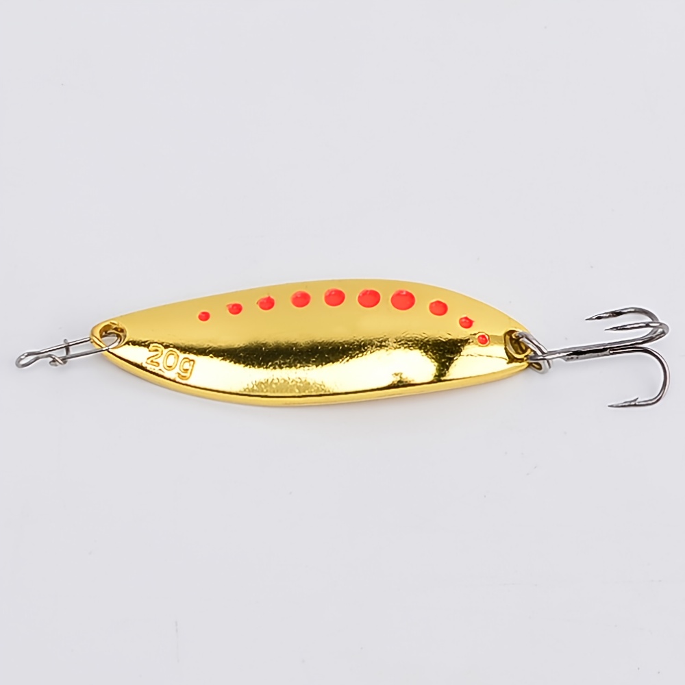 TEMU 1pc Fishing Lure, 10g 15g 20g Golden And Silvery, Metal Spinners Lures With Treble Hook For Freshwater & Saltwater Fishing