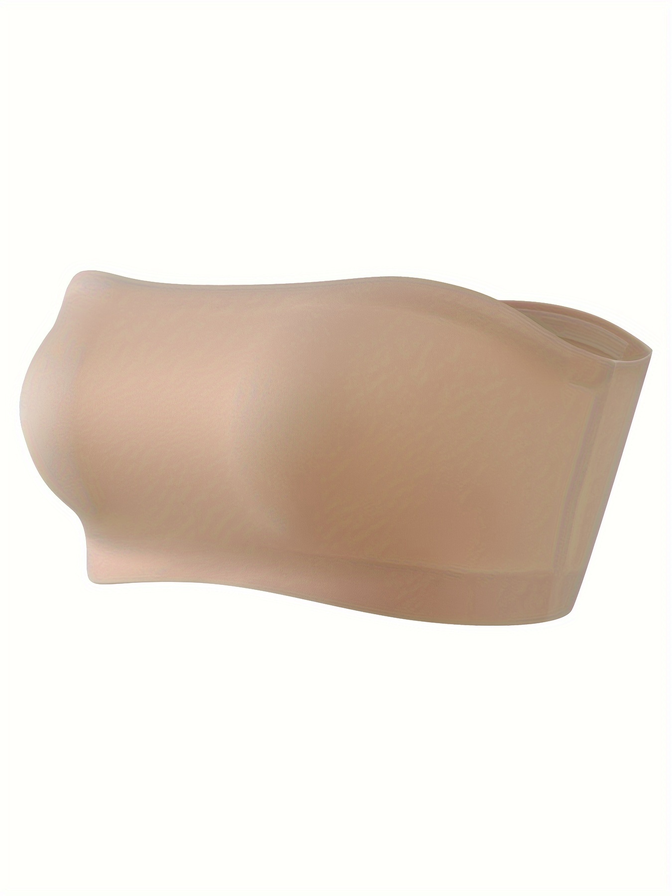 Sexy Strapless Bandeau Bra, Nylon 95% Elastane 5% Knit Fabric, Invisible Comfort, Solid Color, No Padding, Wireless, 170gsm - Adult Size