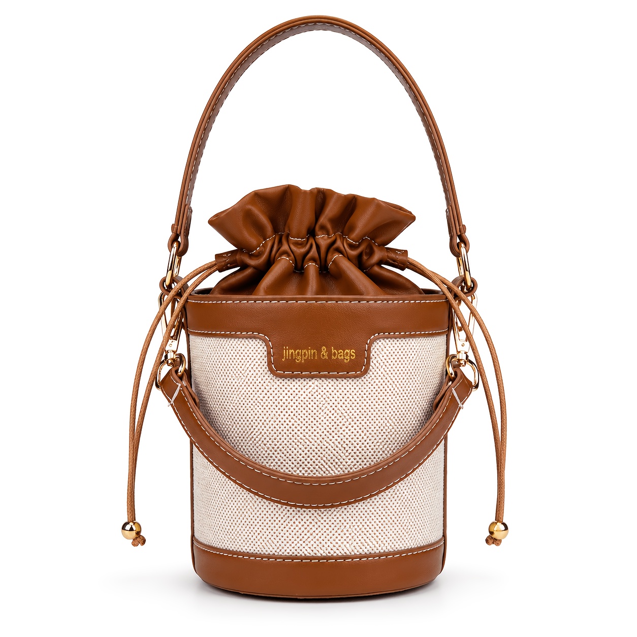 TEMU Bolso Cesta de Agua, Estilo Coreano, Bolso de Mujer de , Forma Cilíndrica, Bolso de , Moderno, Retro, Bloques de Color, Bolso Cruzado