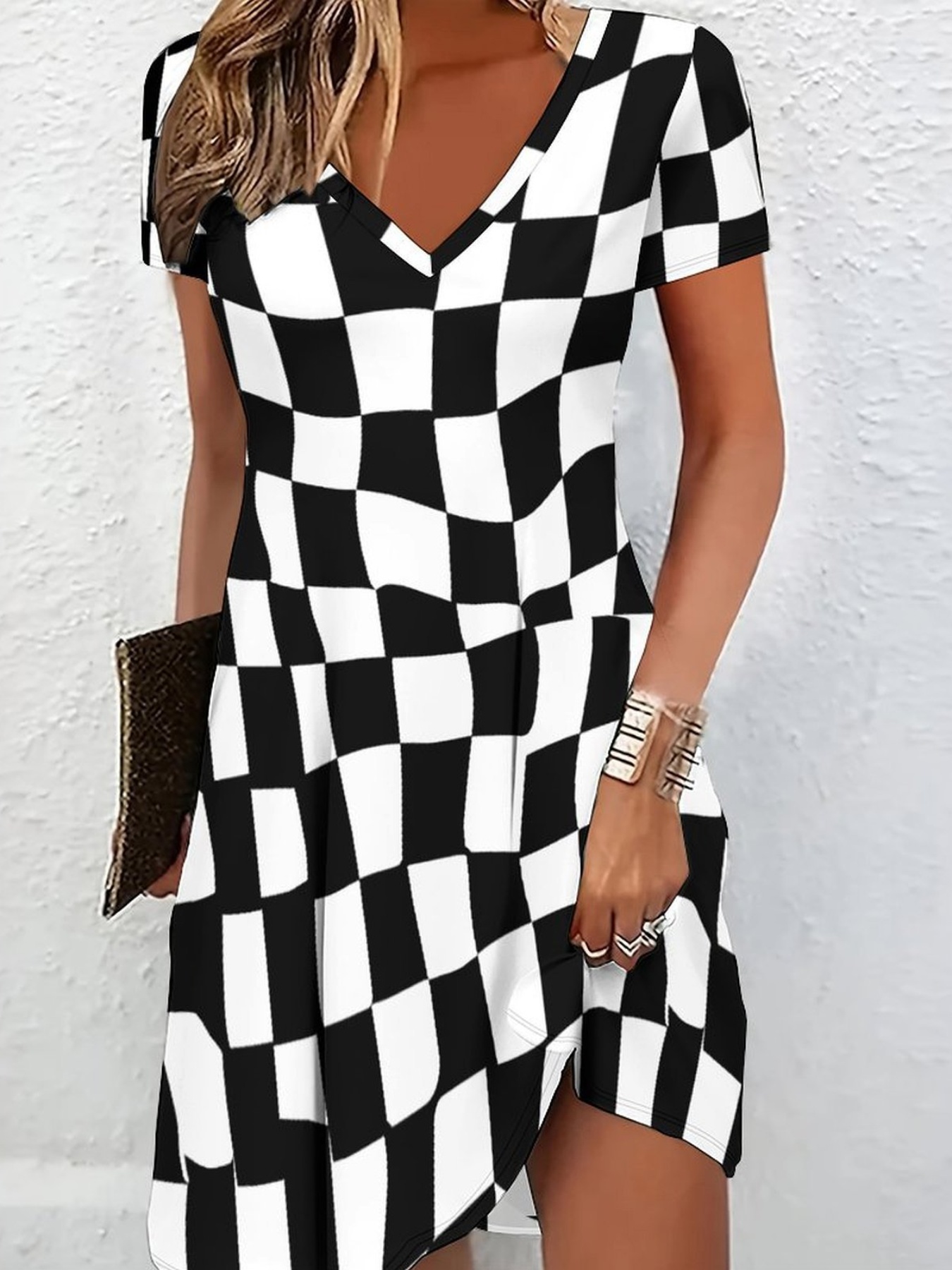 checkered dress sold on Temu United States