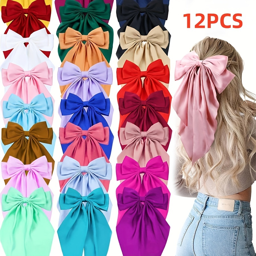 

4/6/12/pcs/set Bow Women Bowknot Hairpin Barrettes Ponytail Accessories