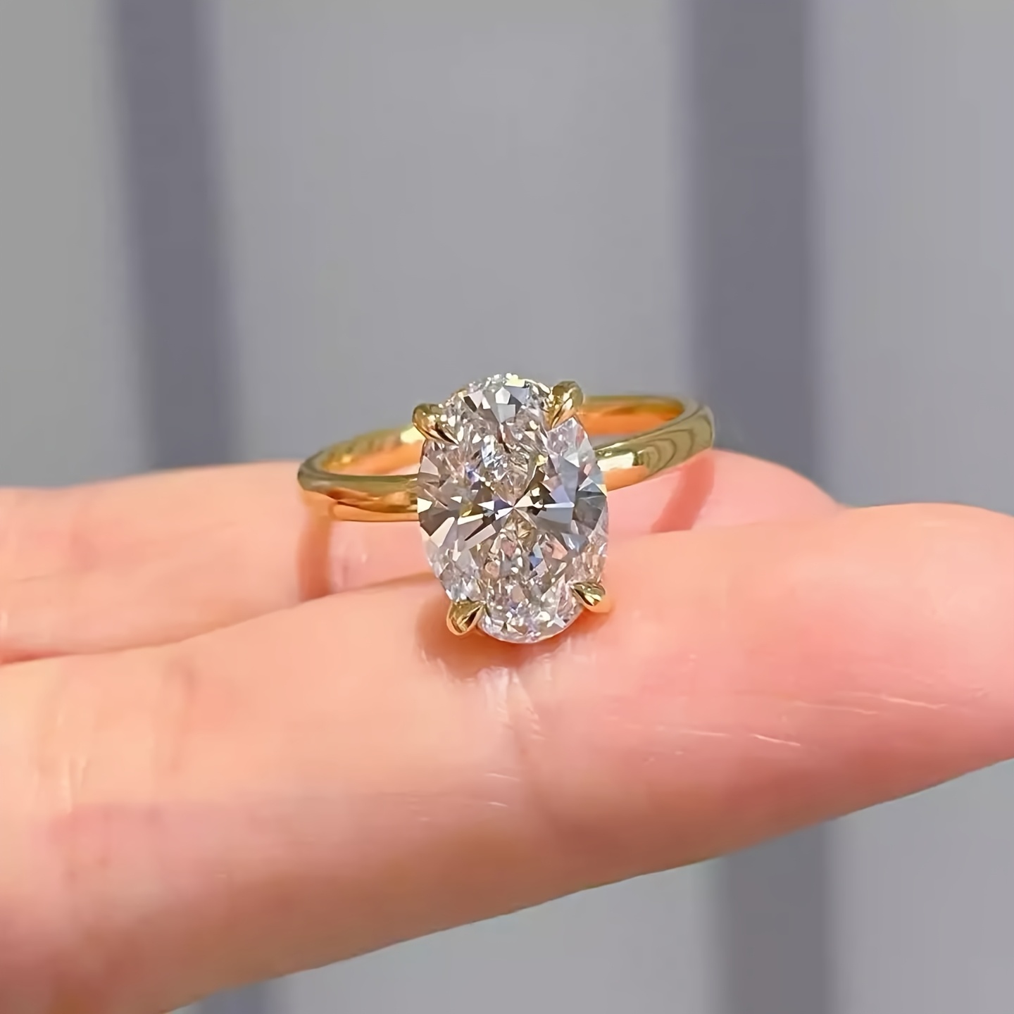 Women's Moissanite Oval Ring, 1/2/3 Carat Stunning Gift