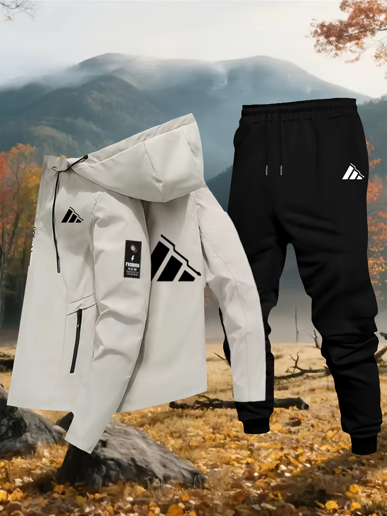 Heren Sport Casual Jas Set, Veelzijdige Commuter Outdoor Kleding