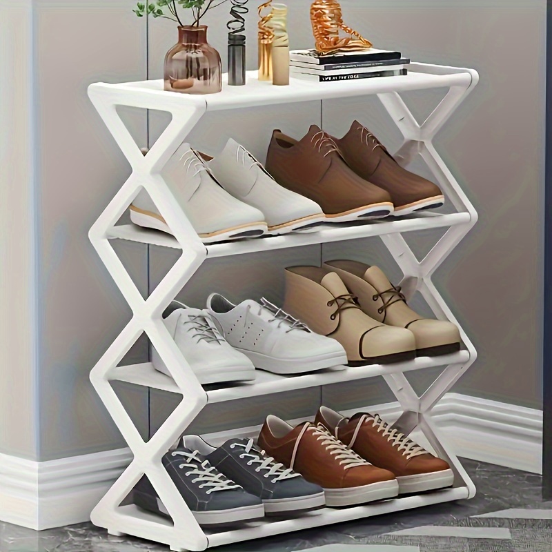 

4-tier Metal Shoe Rack Organizer - Sturdy And Durable, Space-saving Design For Closet, Garage, And Corridor - Holds 12 Pairs, Stackable, Easy Assembly, Black Finish - Perfect For Entryway Shoe Storage