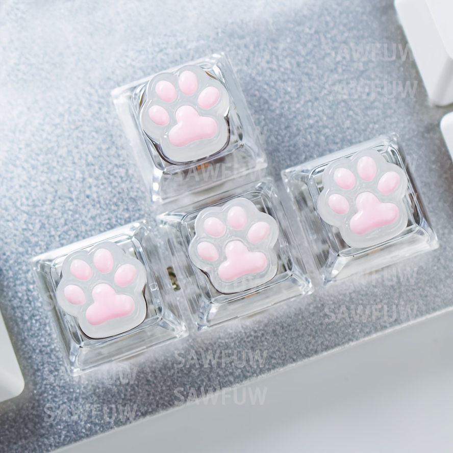 TEMU Ensembles de touches de mécaniques colorées mignonnes, 4 pièces, pour jeu, bureau et accessoires