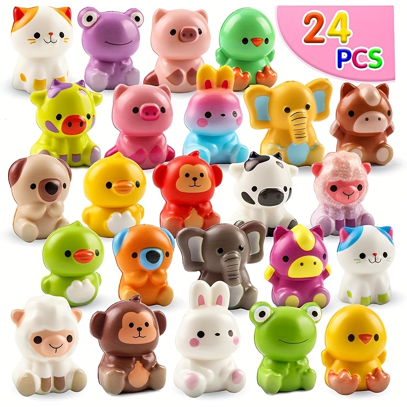 24pcs adorable animal   toys soft plush fidget toys for     favors   fillers pinata stuffers birthday gifts treasure box prizes classroom rewards and carnival giveaways classroom rewards   design durable   animal party favors