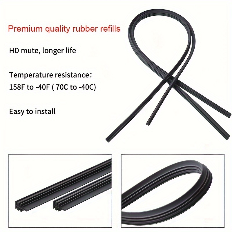 

4pcs Car Wiper Replacement Strips 28 Inches Wipe Angle Structure Windshield Cleaning Wiper Rubber Strips