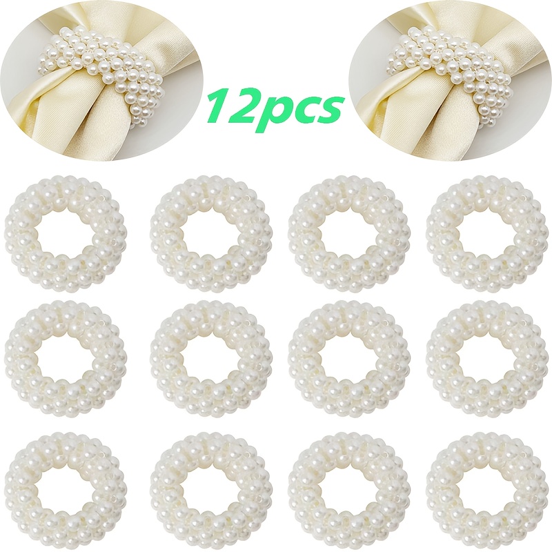 6pcs/12pcs Pack Elastic Napkin Holders With Elastic Bands - Plastic Napkin Rings Suitable For Weddings, Christmas, Parties, Everyday Dining Table Decor - Napkin Loops