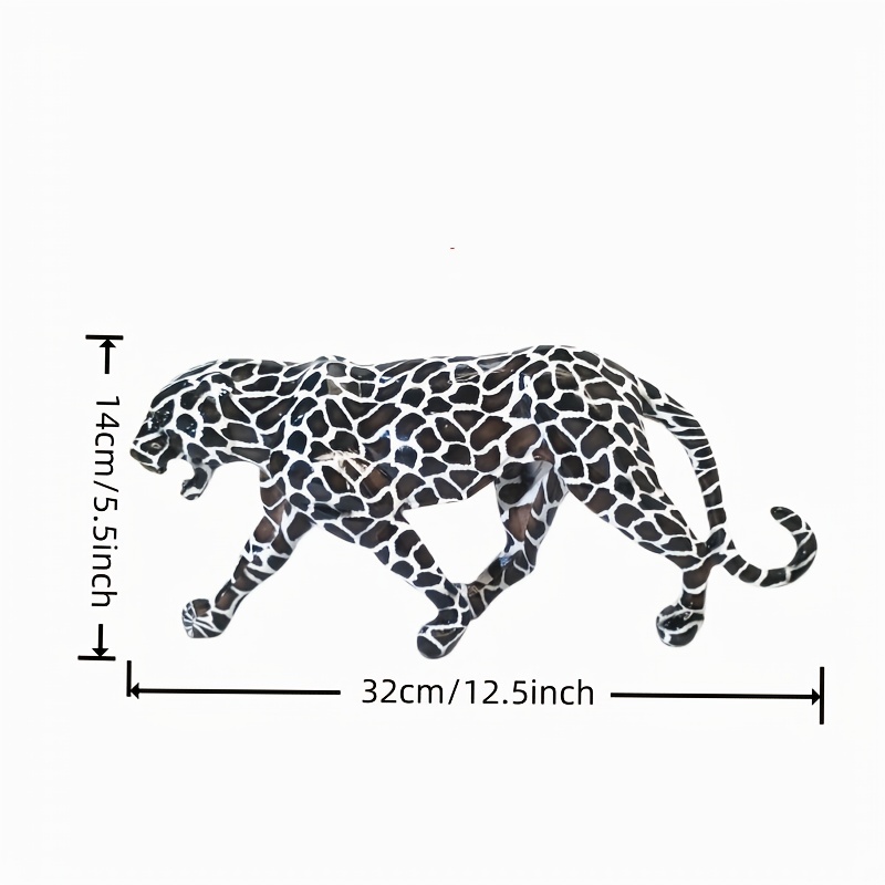 Statement Leopard Sculpture, Reject the Ordinary with This Black & White Leopard Art Figurine, a Symbol of Ambition for Office Desk & Entryway, Perfect Gift for the Driven