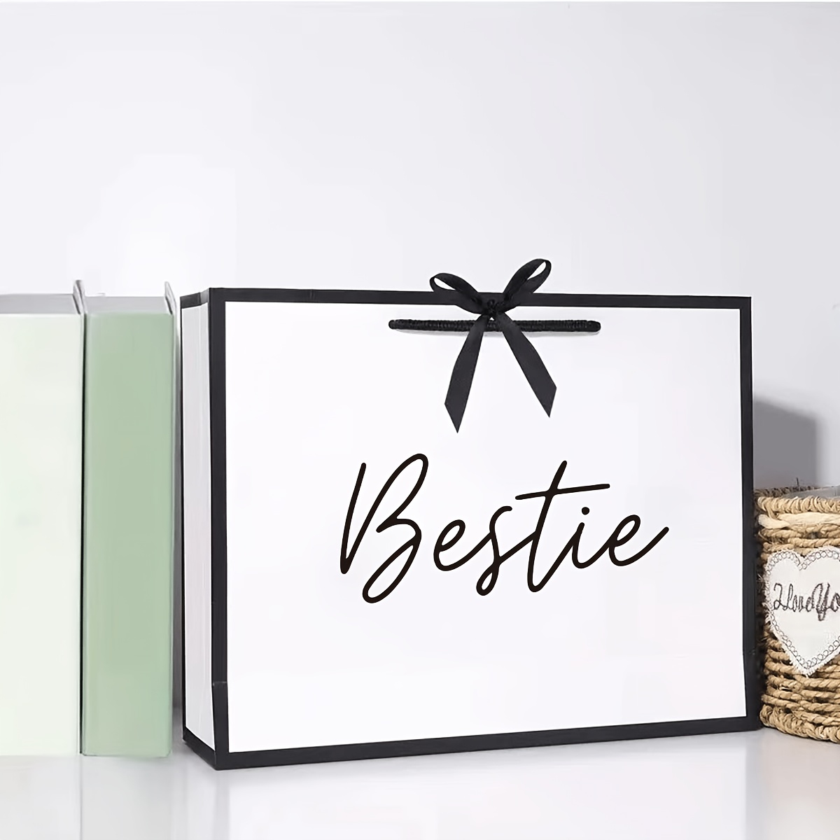 E-shop 1 Stück Bestie & Schwestern Geschenktasche – Elegant – Clip-Verschluss Papierpräsentationstasche, Farben für Geburtstage, Dankesgeschenke,