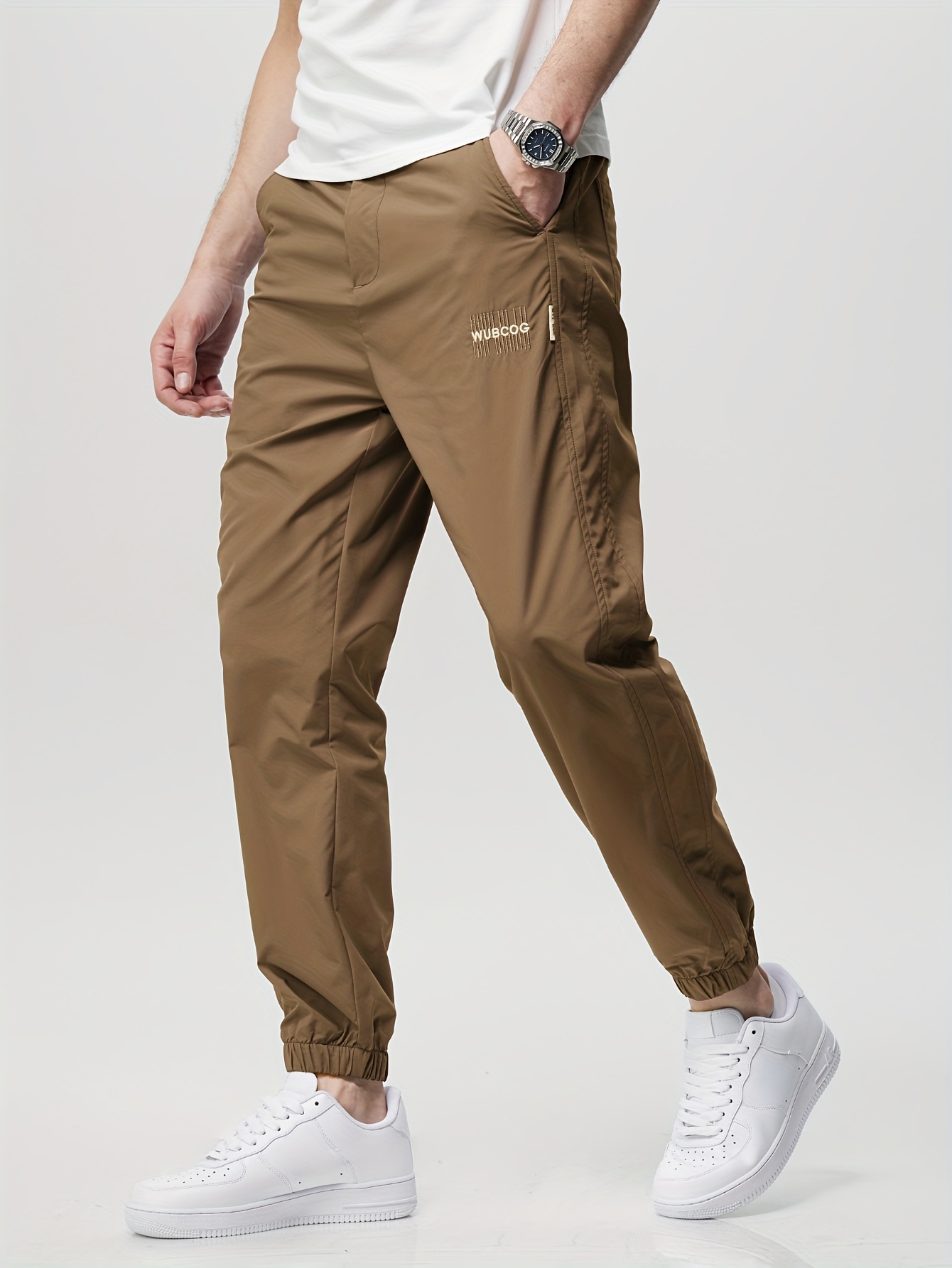 Spring Summer Men's Casual Embroidery Cropped Sports Pants - Temu