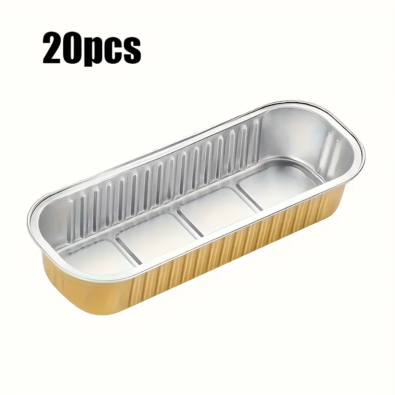 20pcs Thickened Fryer Tin Paper Boxes - Rectangular Aluminum Foil Trays For Air Fryer, Outdoor Camping, Home Baking, Party & Birthday Decorations