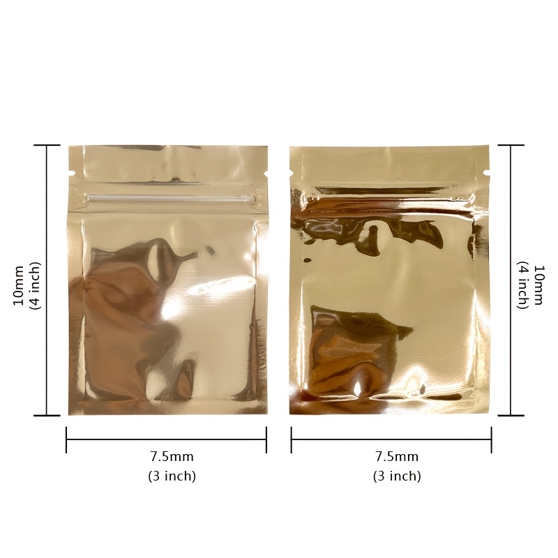 TEMU 100pcs Sacs d'emballage refermables en Mylar transparents pour fenêtres, idéaux pour petites quantités