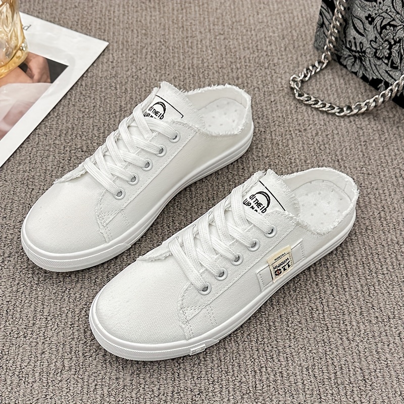 Backless shops white sneakers