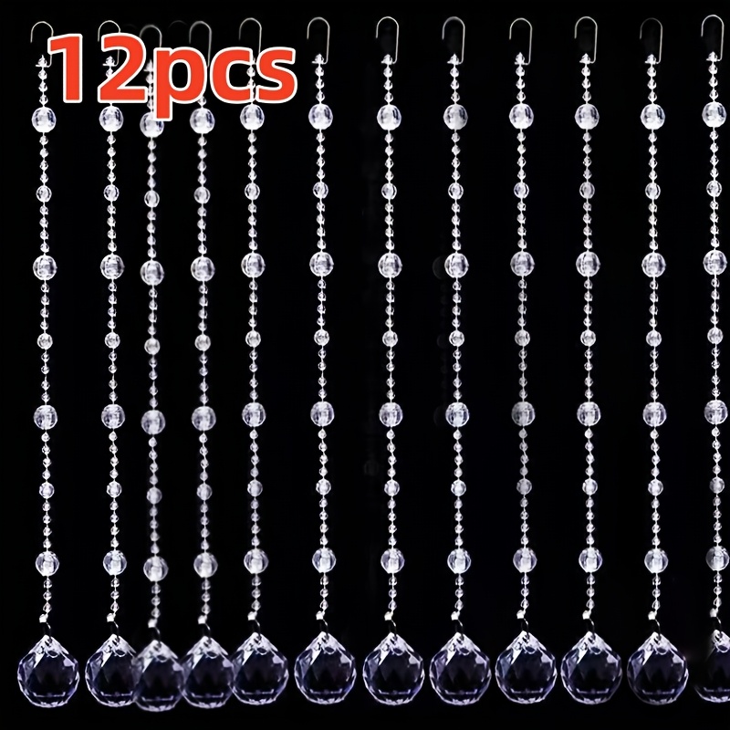E-shop 12 Stück Acryl Kristall Perlen Quasten - Elegante Hängende Dekorationen, Geeignet für Hochzeitsdeko, Künstlerischer Dekorativer Stil, Bühnen