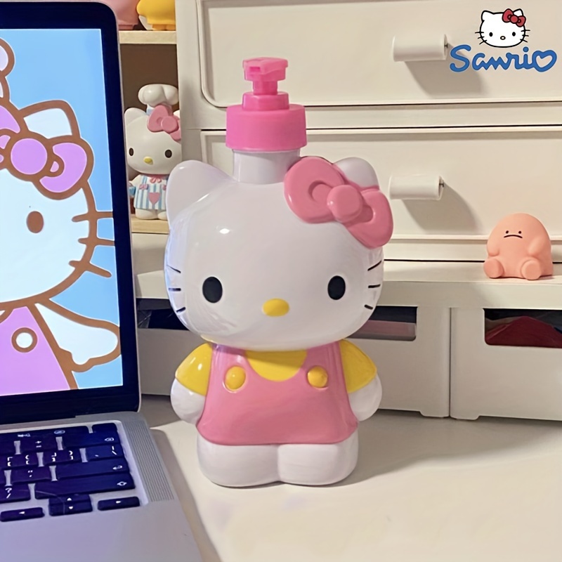 1pc Cute Cartoon Kitty Shower Gel Refill Press BottleKt Lotion Bottle Hand Sanitizer Hand Press Bottle (Marigold Licensed Merchant)