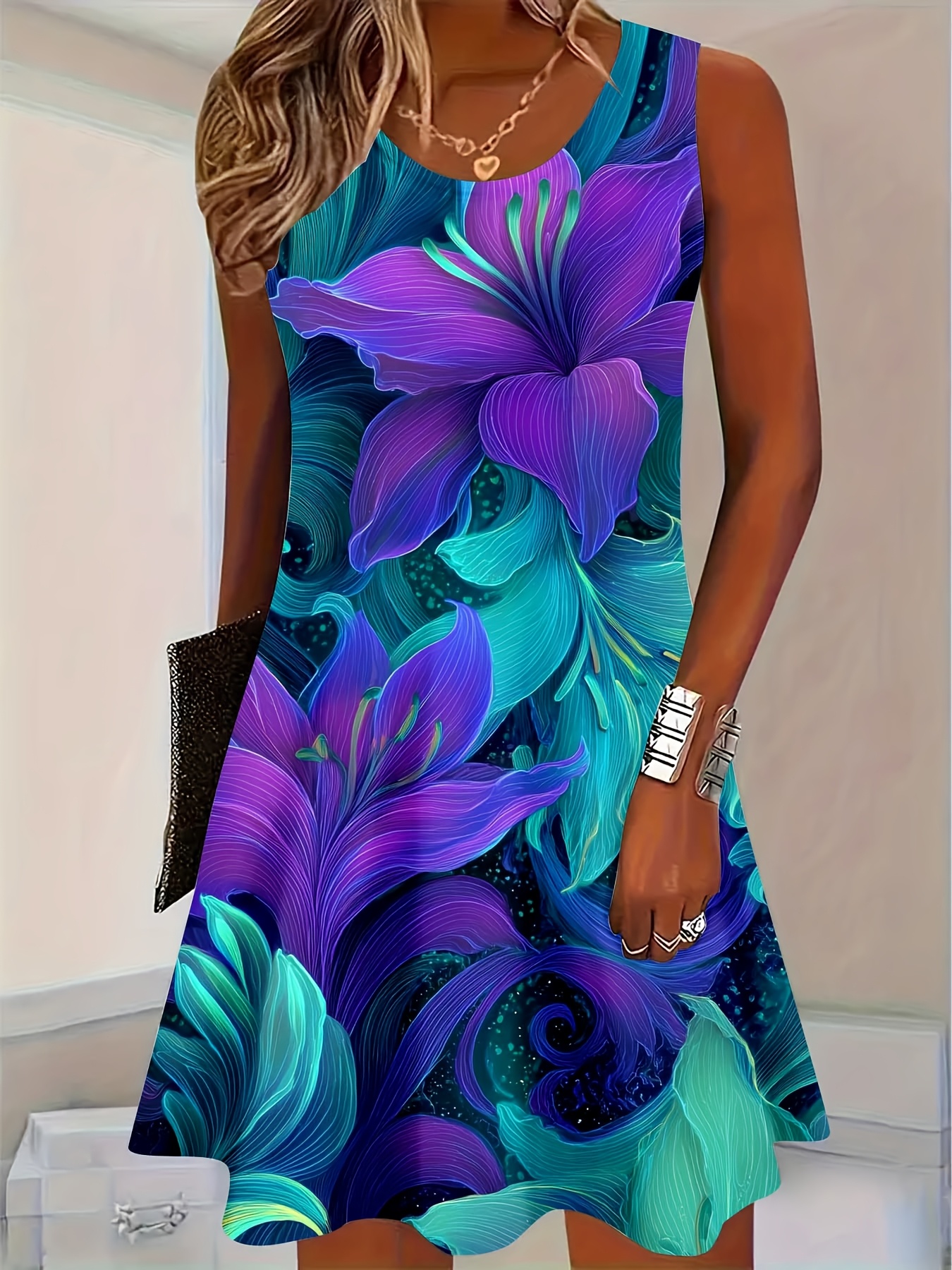 Sleeveless Floral Dress for Women * Casual Summer Beach Parties And a Great Gift for Her, Ideal for Leisure And Sports Activities