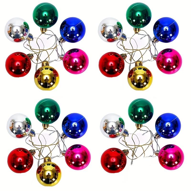 TEMU 23 Piezas de Bolas Navideñas Brillantes en Verde, Azul, Plateado, Rosa y Dorad