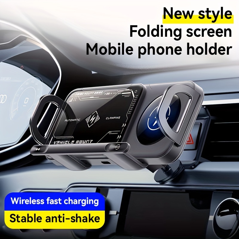 

15w Wireless Car Holder, Folding Screen Mobile Phone Holder, Suitable For Z Fold 6/5/4/3, Fast Charging Mobile Phone Holder Suitable For Z Fold 6/5/4/3/2/ S22 Ultra, For /15/14/13 Pro Max, Pixel 6 Pro