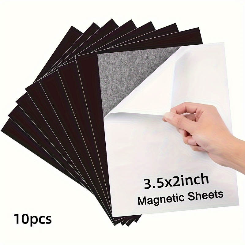 

10pcs Strong Adhesive Magnetic Sheets - Flexible Metal Magnets For Photos, Pictures & Diy Projects