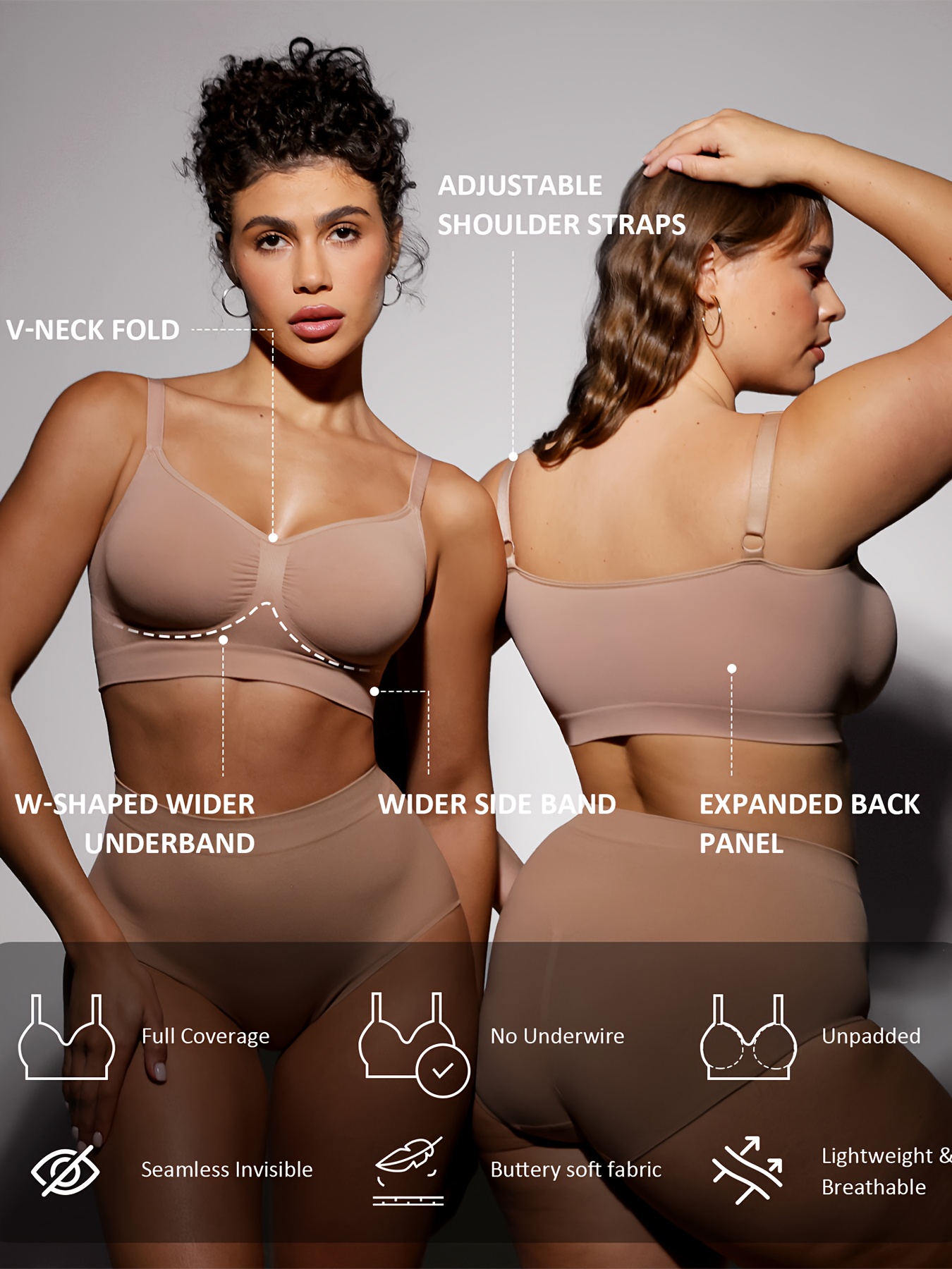 comfortable seamless underwear sports bras for women soft padded with adjustable straps and hook no underwire breathable and sweat wicking ideal for yoga running Product details 1