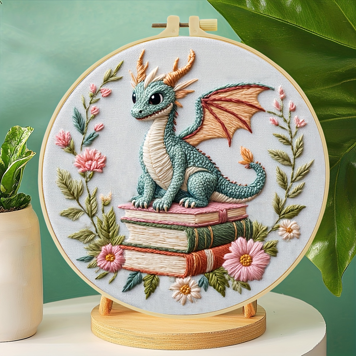 TEMU Kit de bordado de 1 pieza, 20X20Cm/7.9X7.9In de libro de pequeño , Kit de bordado artesanal, Adecuado para principiantes adultos, tela de