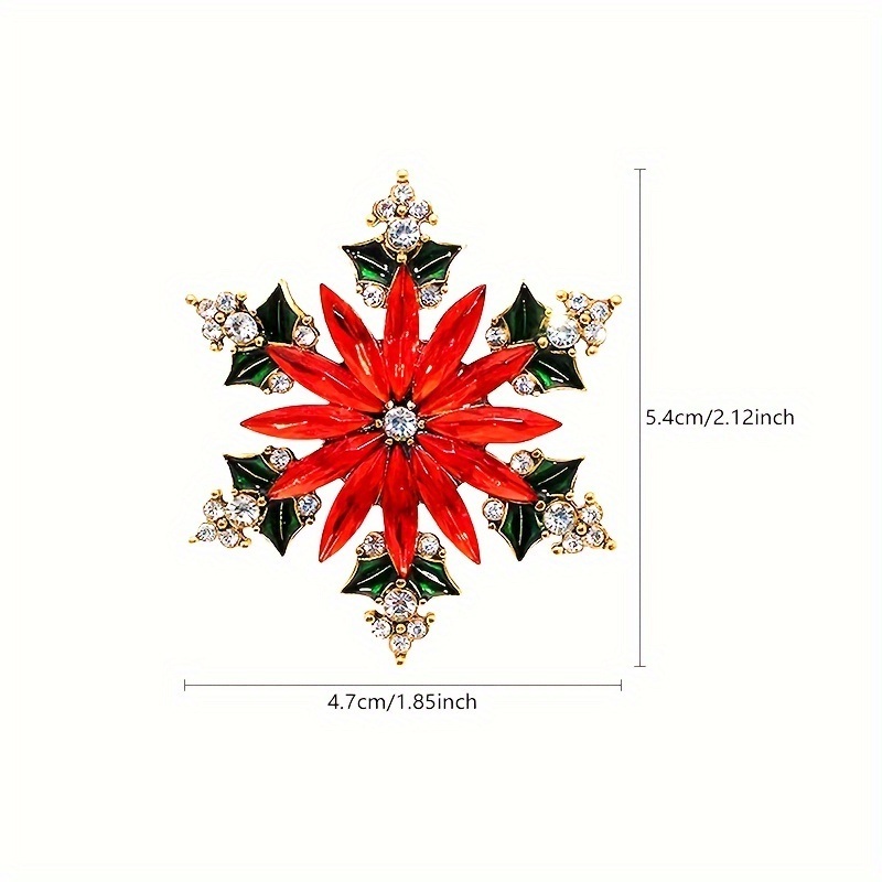 Christmas Snowflake Brooch Sweater Hat Coat Bag Pin Enamel Craft Exquisite Corsage Gift Present