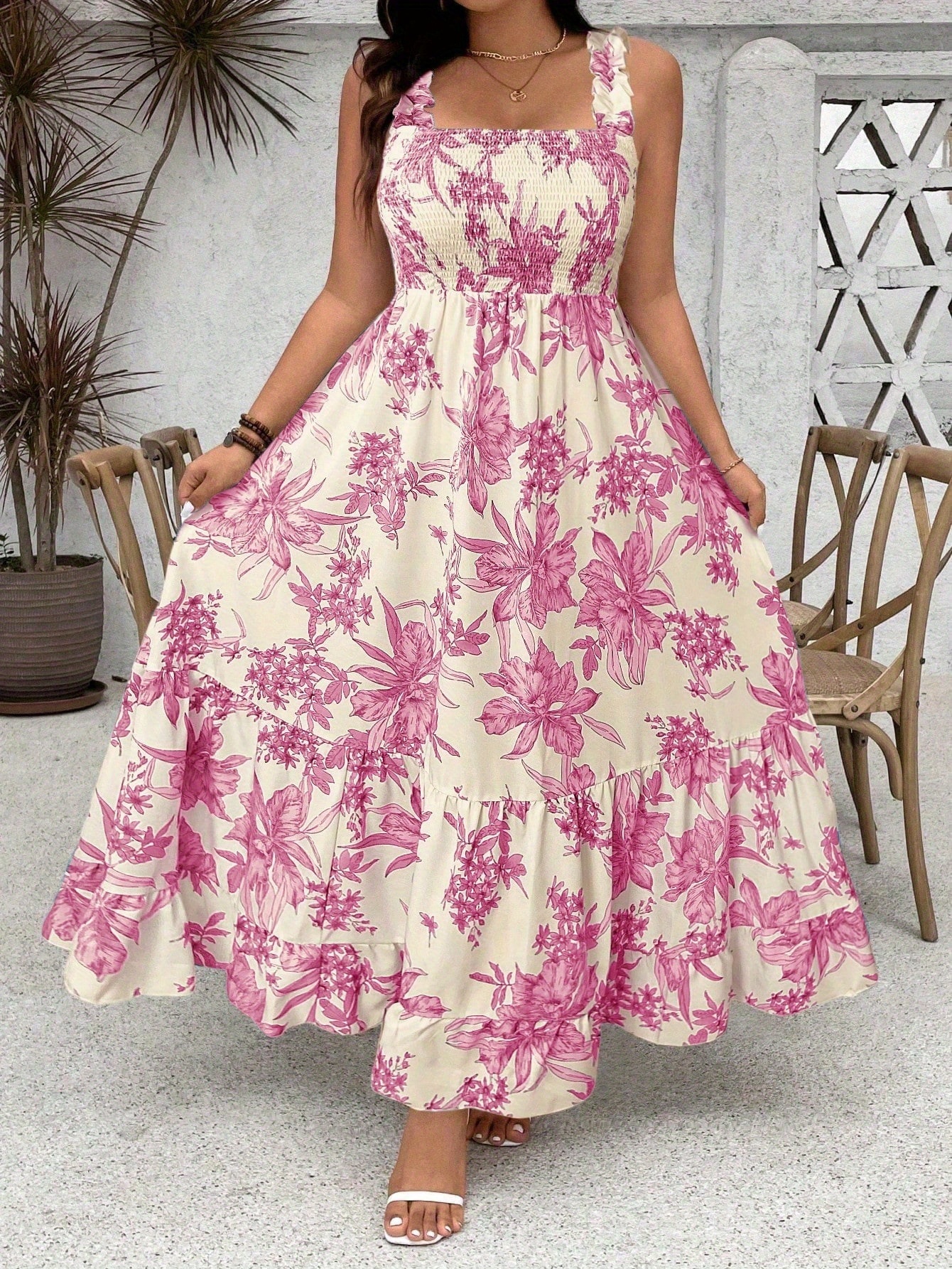 dahlia hand-beaded backless chiffon maxi dress in rosa Dahlia Cowl Beaded Backless Chiffon Maxi Dress | Jaded London