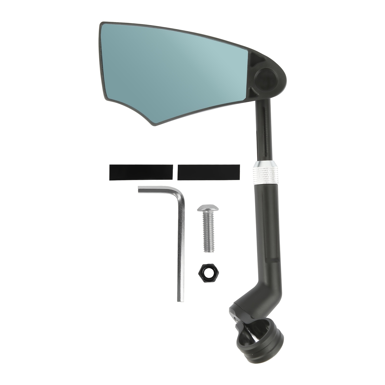 TEMU 1pc Rétroviseur de vélo en verre et PP rotatif à , base réglable pour de 20-25 mm, installation facile, large