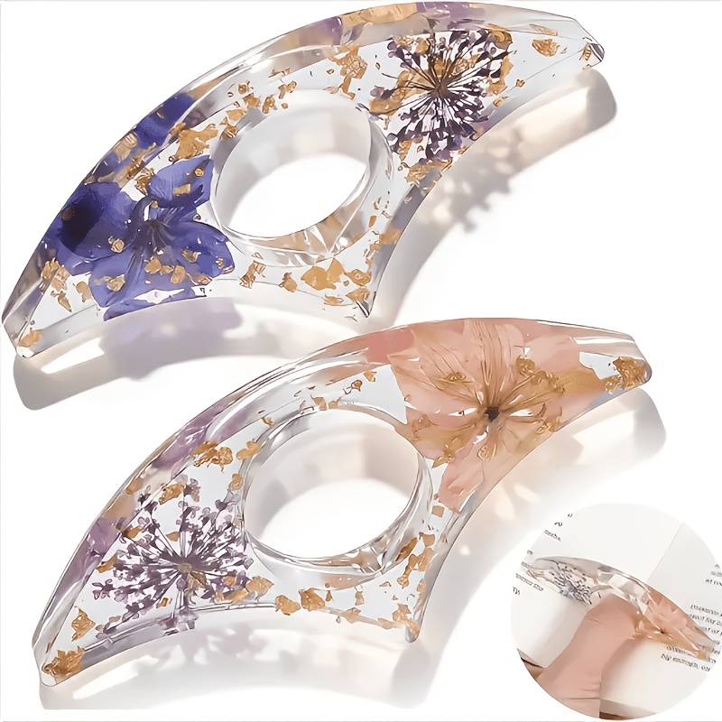 TEMU 2pcs Thumb Page Holders, Page , Ring-style Bookmarks, Reading Accessories, Transparent Bookmarks, For Women, Best Friend Friendship Christmas