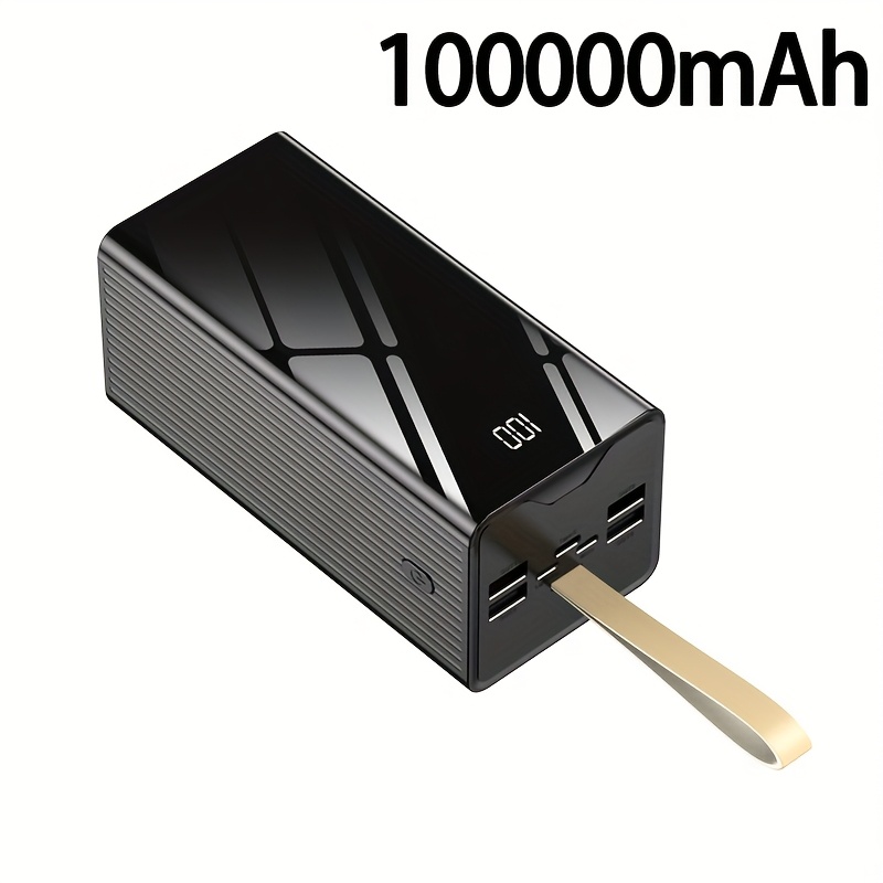 TEMU Pd22.5w Fast Charging, 100000mah Large Capacity Power Bank, Portable Lanyard/ Display, Compatible With Most Mobile Phones/ And Other Products