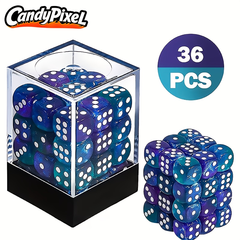 E-shop CANDYPIXEL 36er-Pack 12mm 6-seitige Würfel, Zwei-Farben D6-Würfelsatz, 6-seitiger Standardwürfel für , Bunco oder Mathematikunterricht