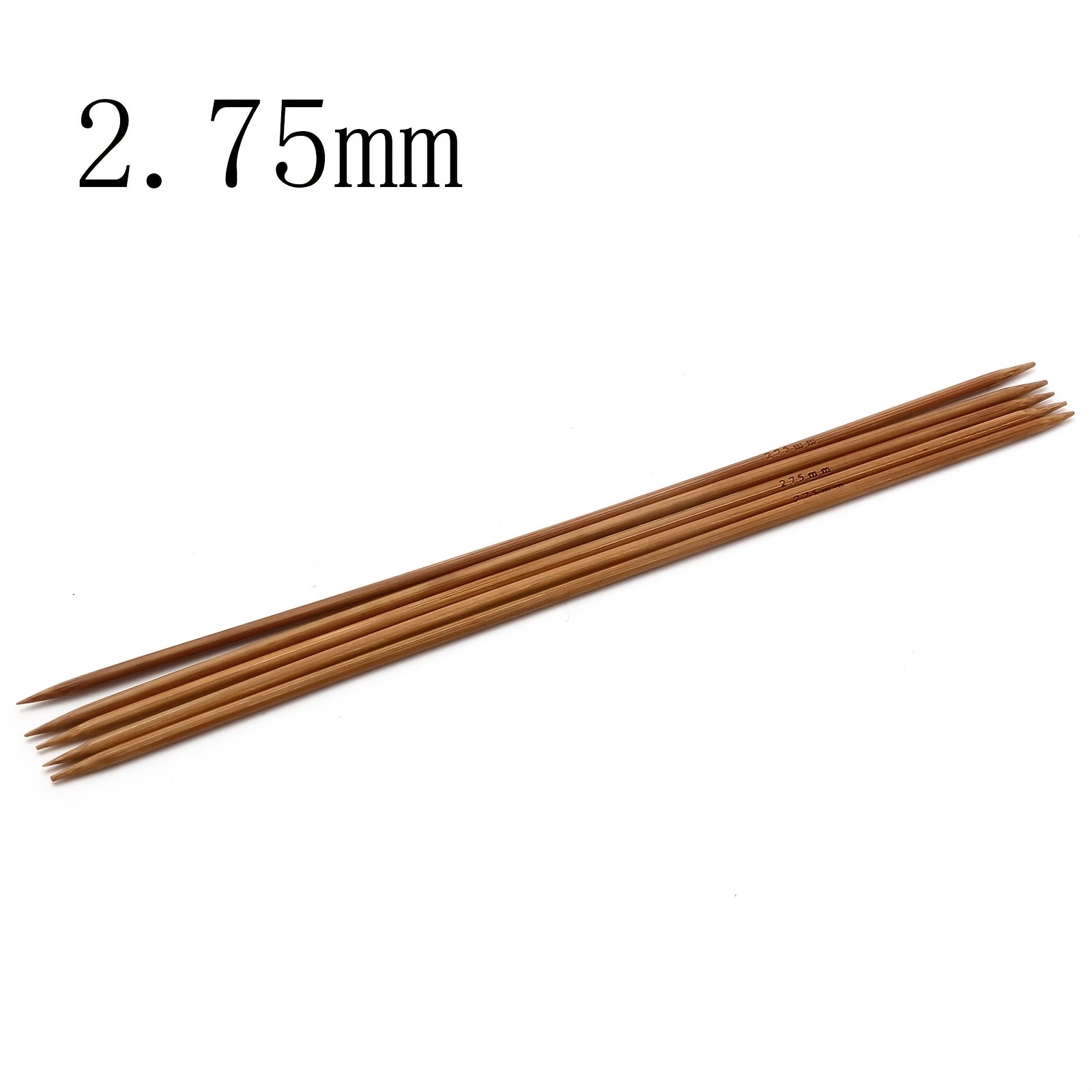 5pcs Bamboo Double-ended Knitting & Crochet Needles - Brown Dpns Suitable For 2mm-10mm Yarn, Sock & Short Needles, Diy Craft Knitting Tools For Sweaters, Amigurumi, /patterned Knitting