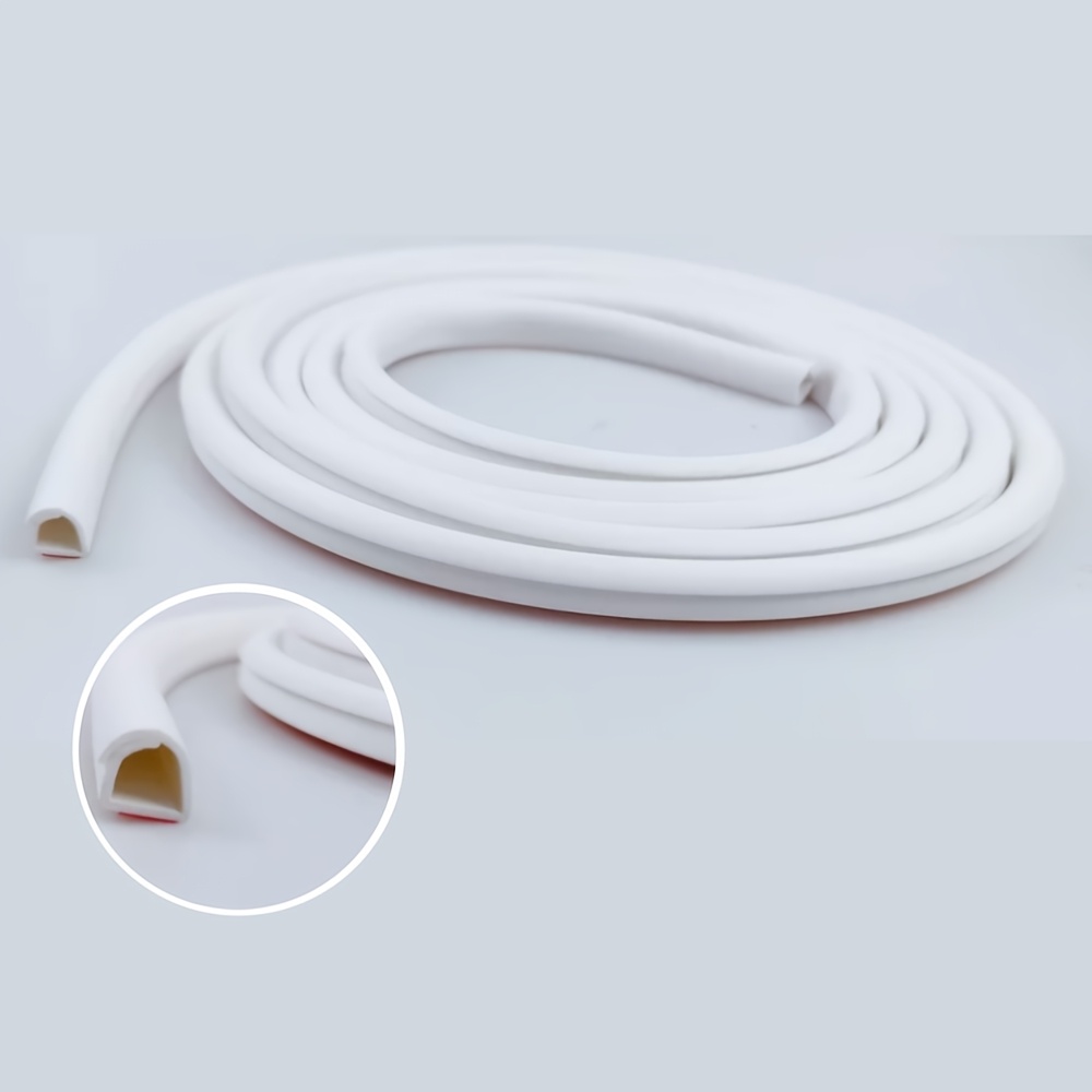 Image of 2m Wall-mounted Tv Cable Concealer, Floor Cable Management Strip - Flexible Self-adhesive Cable Cover With Side Opening, Suitable For Tv Wires, For Home Office Cable Management