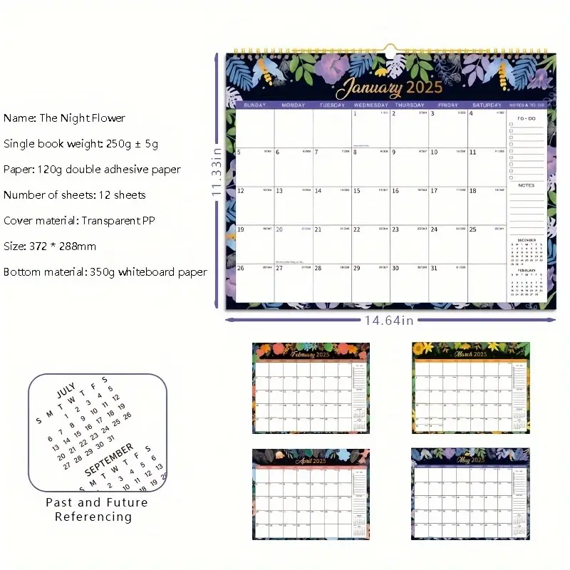 2025 floral pattern laminated wall calendar monthly view - Temu 2025-floral-pattern-laminated-wall-calendar-monthly-view-temu