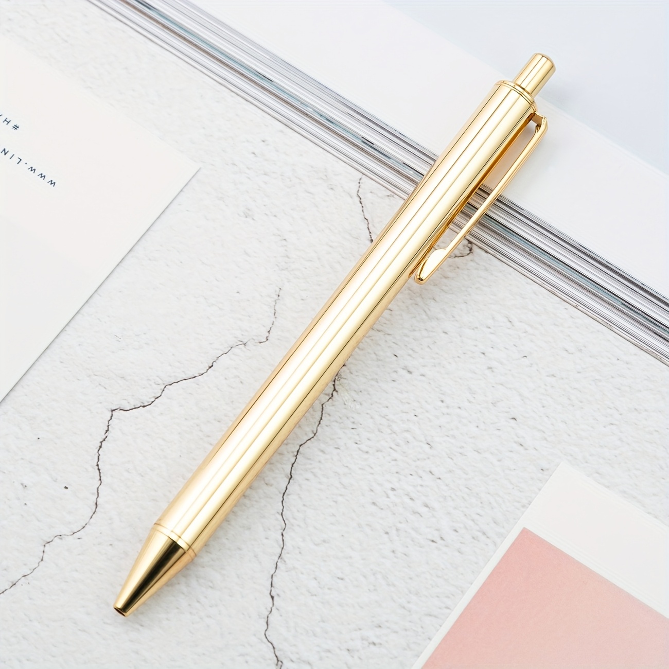 9er Set Metall-Kugelschreiber – In Gold, Silber, Roségold, 13,5 Cm, Für Büro, Schule, Als Geschenk