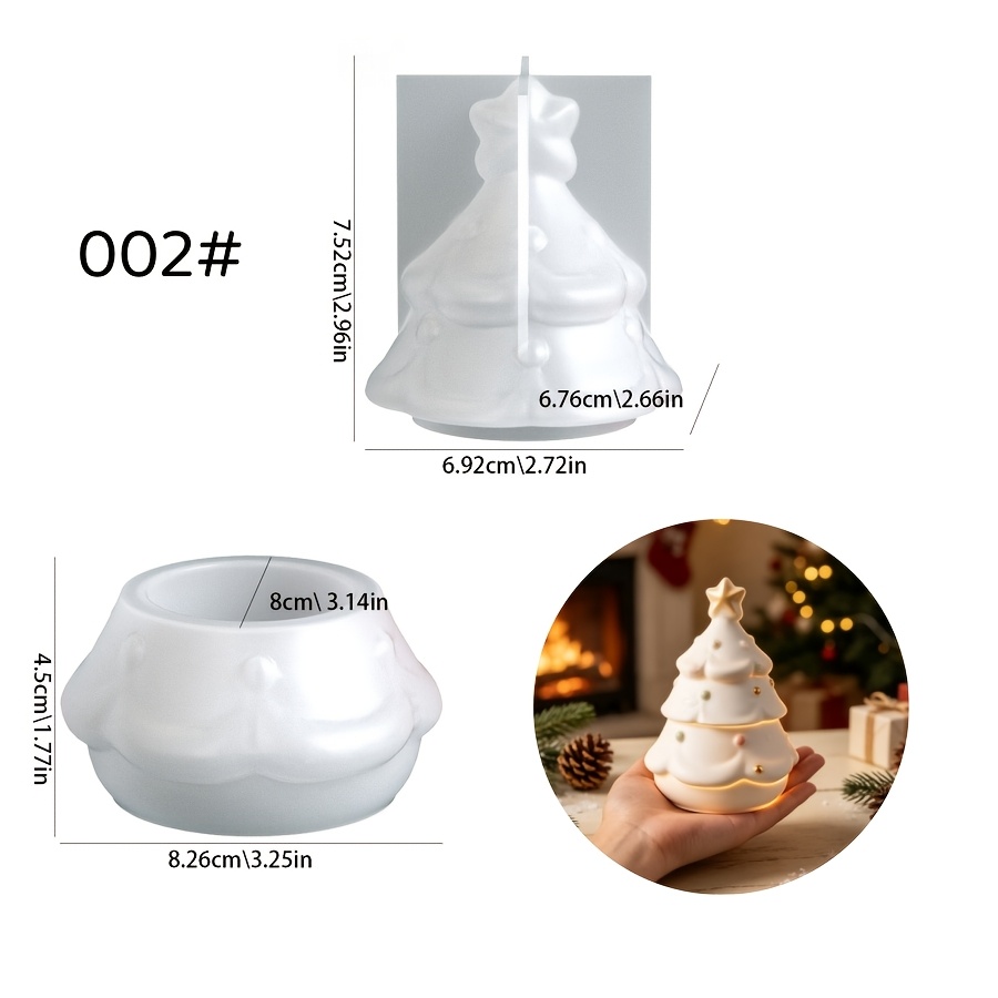 TEMU Stampi in silicone argilla, 2 pezzi, 2 opzioni disponibili: stampo decorativo per scatola porta alberi di Natale e scatola porta nani, per di