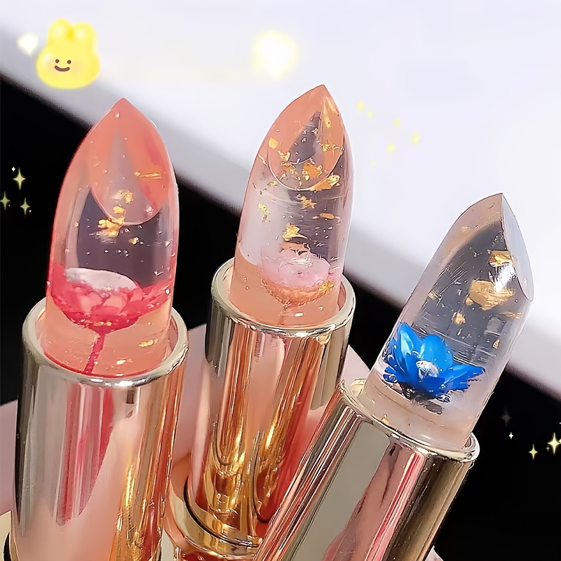 3 Piece Flower Shaped Gel Lipstick Temperature Sensitive