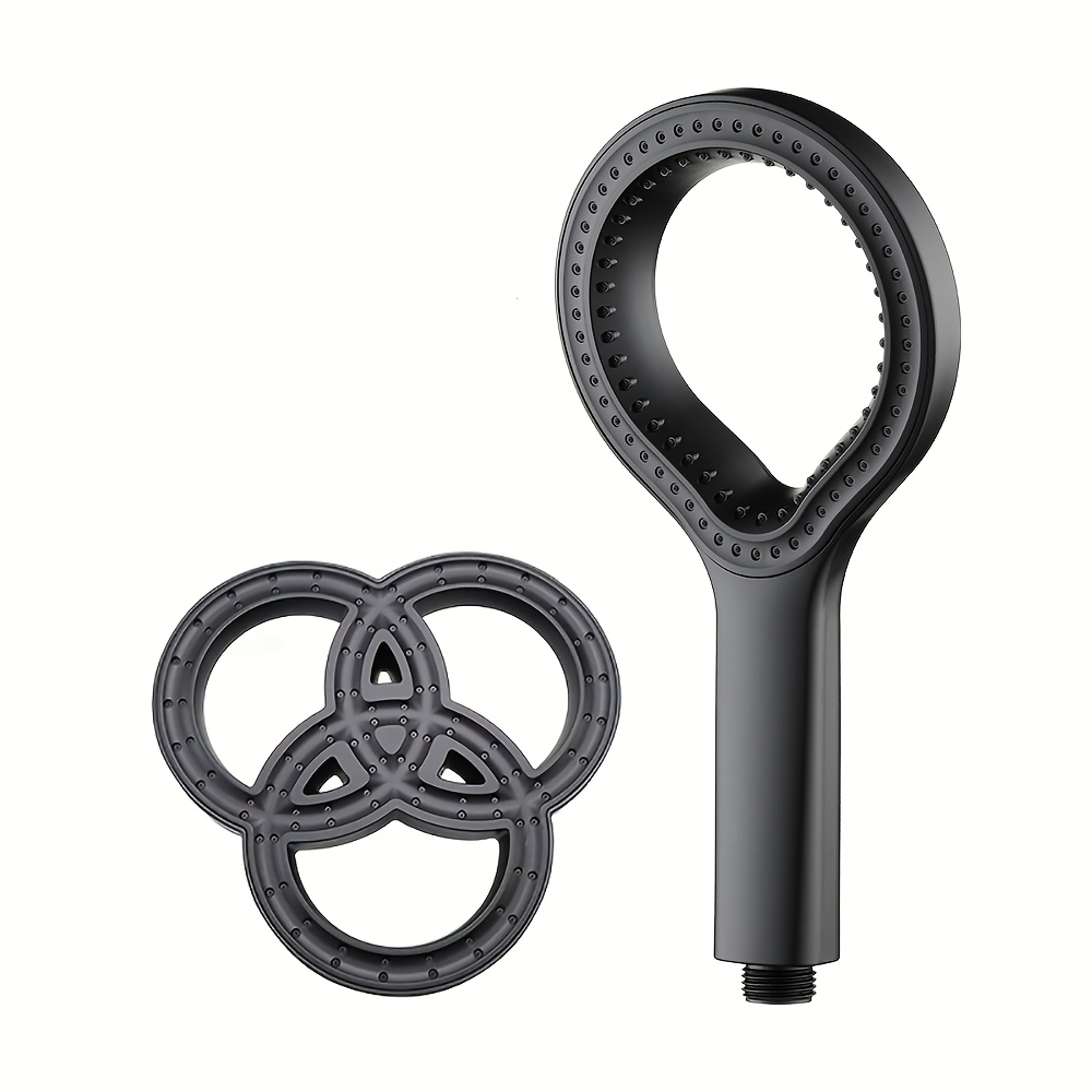 Image of 3-ring Shape Fixed Rain Shower Head, With 1 Handheld Shower Head, Adjusted Rotated, Super Strong Water Flow, Plastic Material, Rain Shower For Showers, Modern Stylish Bathroom Additions