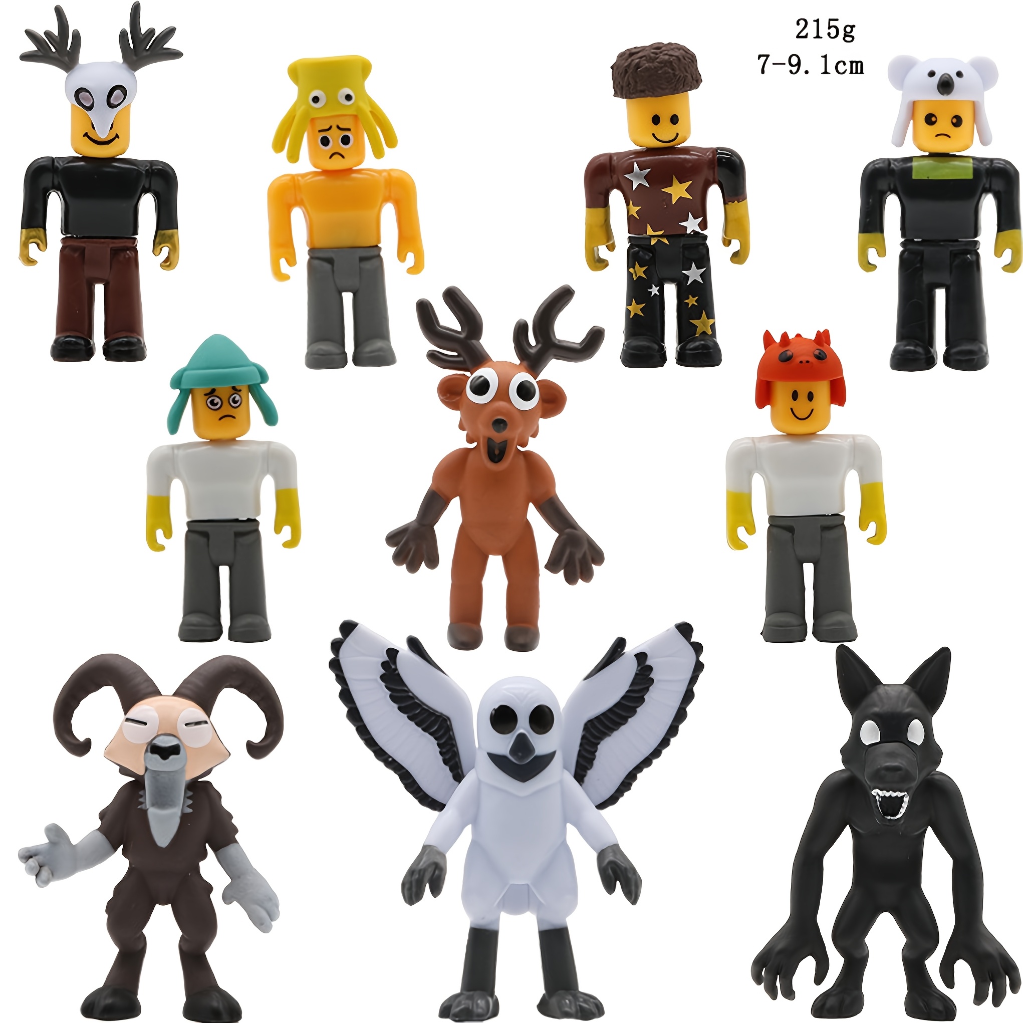 TEMU Collectible Figurines, 10pcs Action Figure, The Deer Owl Monster Figures For Game Fans, For Collectors, Home Decor, 10pcs Keychain, Figures For