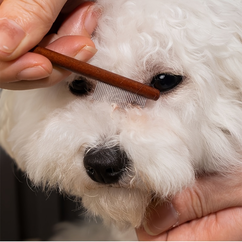 2pcs pet eye     dog pet tear stain comb cat small dog eye hair cleaning special comb comfortable massage non irritating skin cleaning eye dirt maltese yorkshire terrier shih tzu styling comb Product details 5