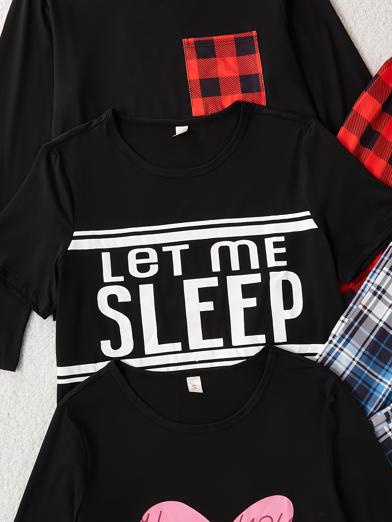 womens   piece casual pajama set with letter print long and short sleeve     pants sleepwear outfit Product details 3