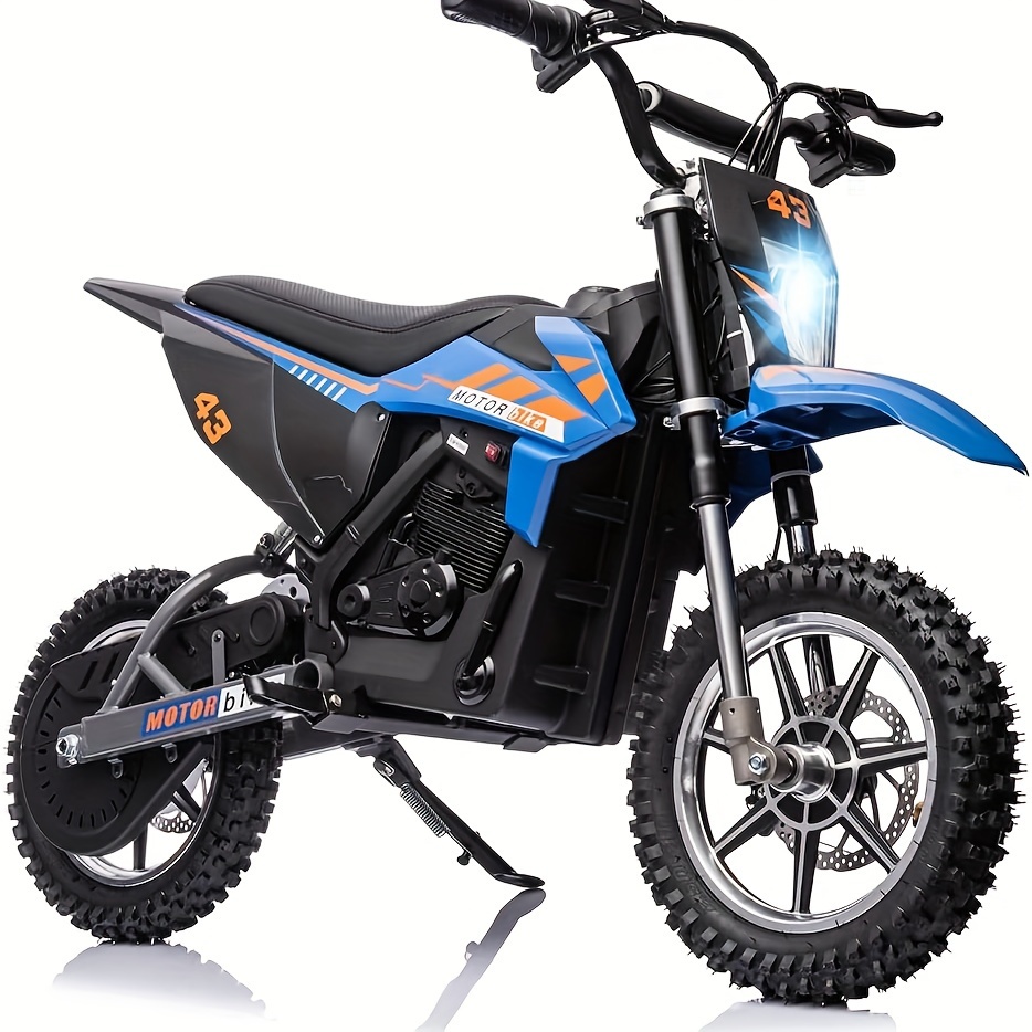 

36v Electric Motorcycle, Leather Seat, Electric Off-road Vehicle With Led Lights, Rubber Tires, Adjustable To 15.5 Miles Per Hour, Anti-slip , Suitable For Teenagers, Blue