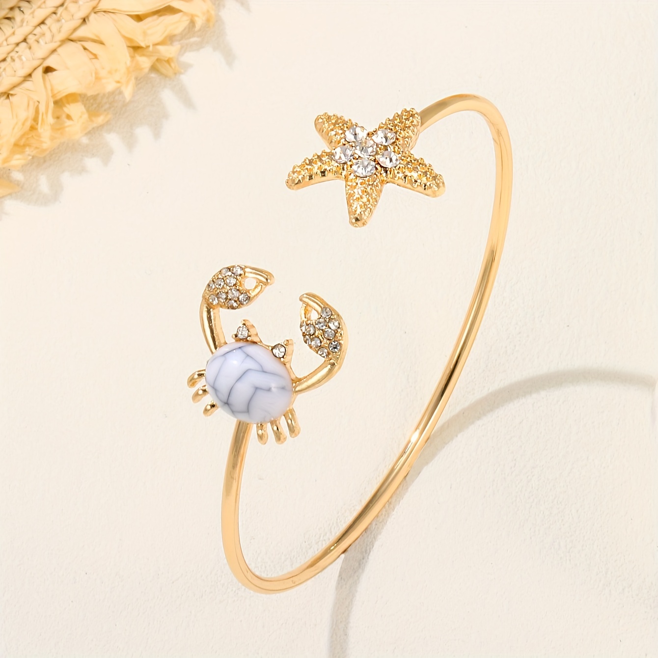 1pc Nautical Style Crab Starfish Inlaid